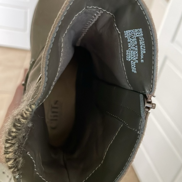 Cliffs Dark Taupe Biker Boots with Knit Detail - Picture 2 of 7